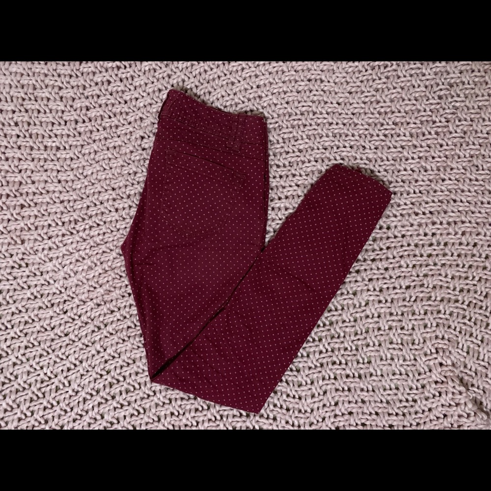 Polka dot skinny jeans